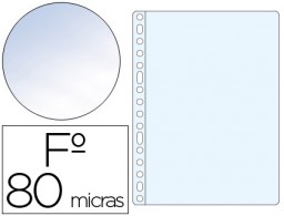 100 fundas multitaladro Q-Connect Folio polipropileno cristal 80µ